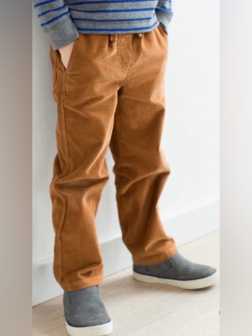 Hanna Andersson Slim Stretch Corduroy Pants Tan Brown Size 120cm US 6-7